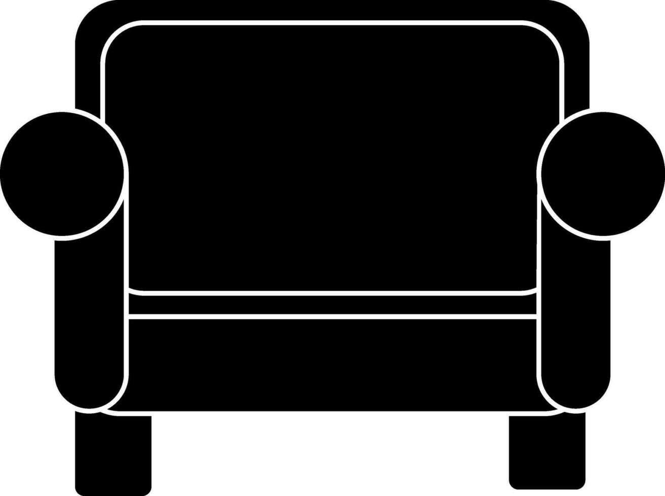 Armchair icon made for household in glyph style. vector