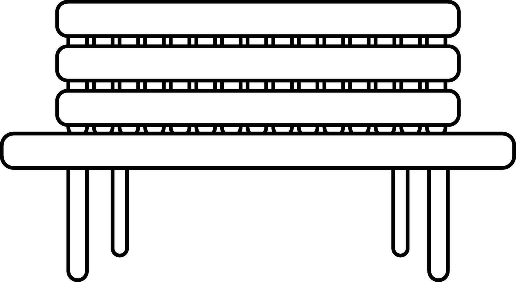 Stroke style of bench icon for sitting concept. vector