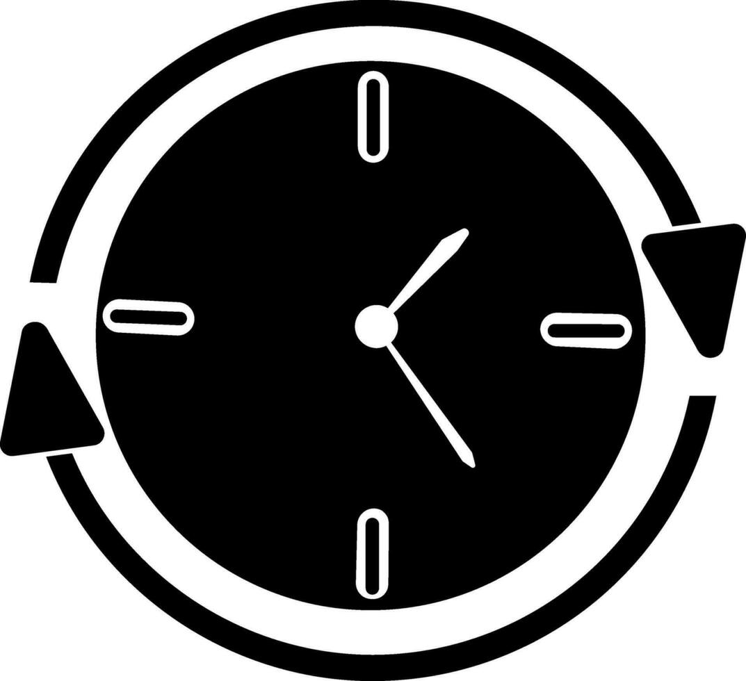 símbolo de reloj con circular flecha para trabajo buscar. vector