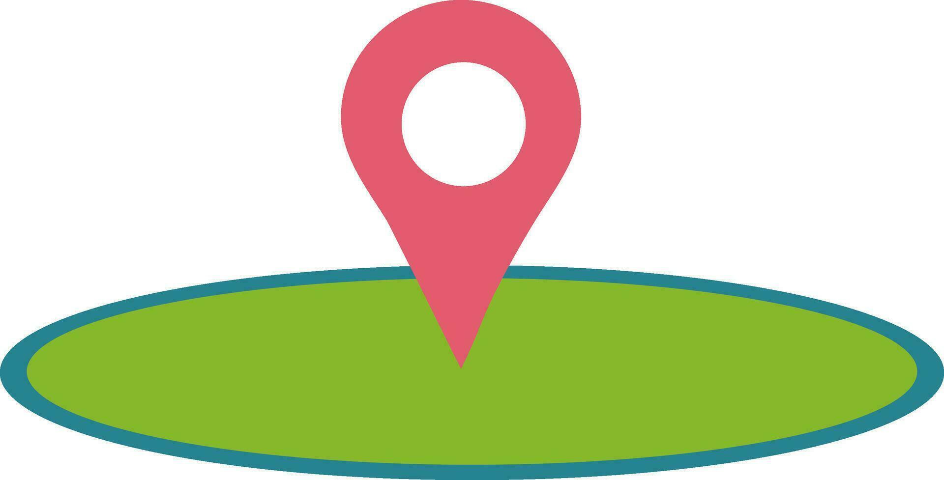 Map pin icon with circular path in isolated. vector