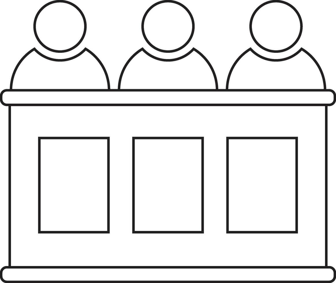 Jury in black and white color. vector