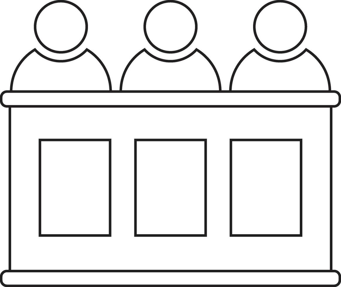 Jury in black and white color. vector