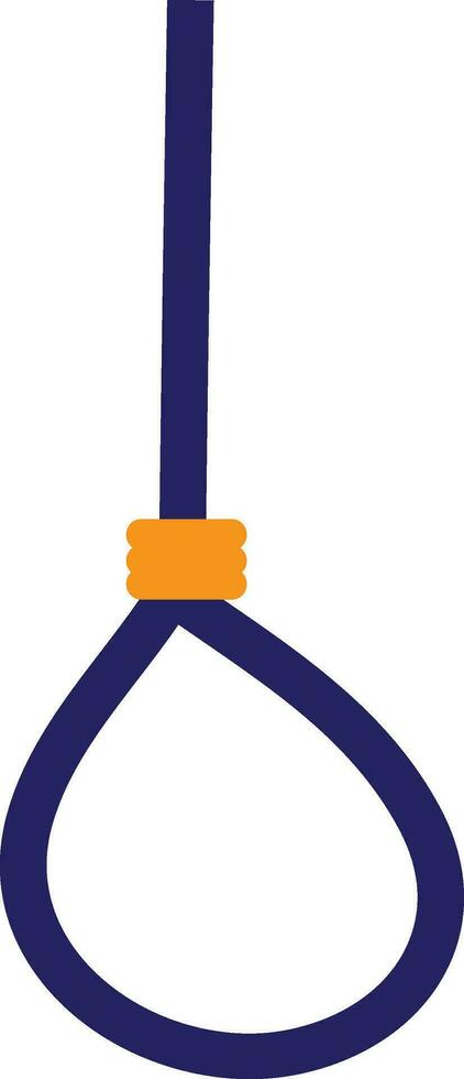 Blue suicide rope on white background. vector