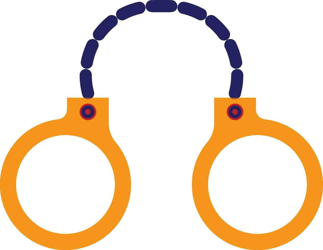 Blue and orange handcuff. vector