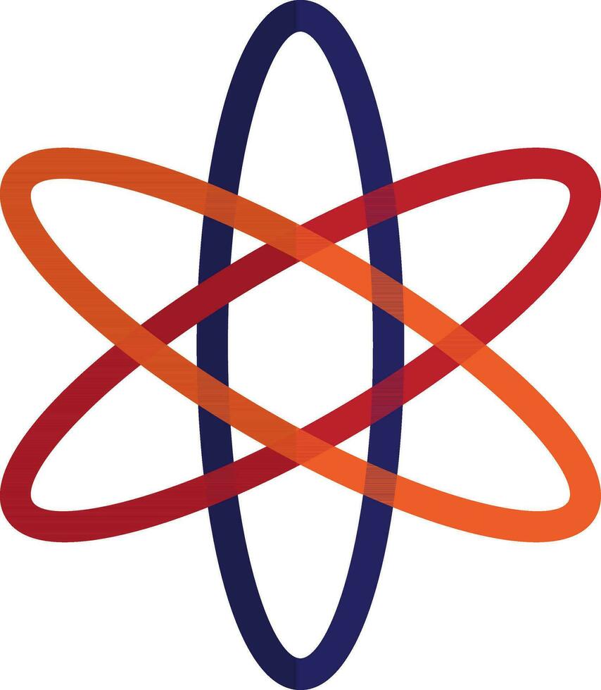 Blue and orange atomic structure. vector