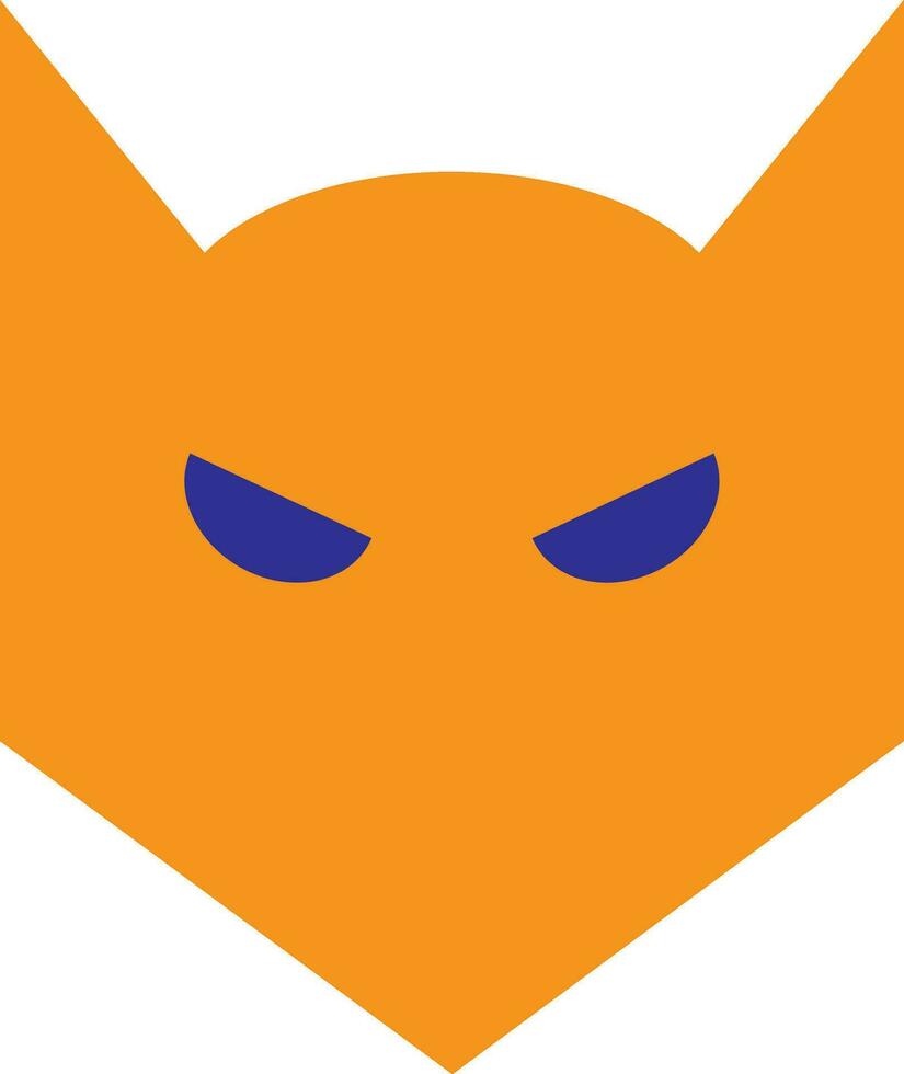 Orange and blue batman mask in flat style. vector