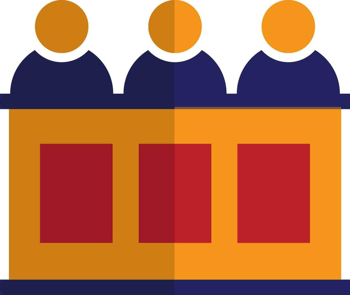 Jury in blue and orange color. vector