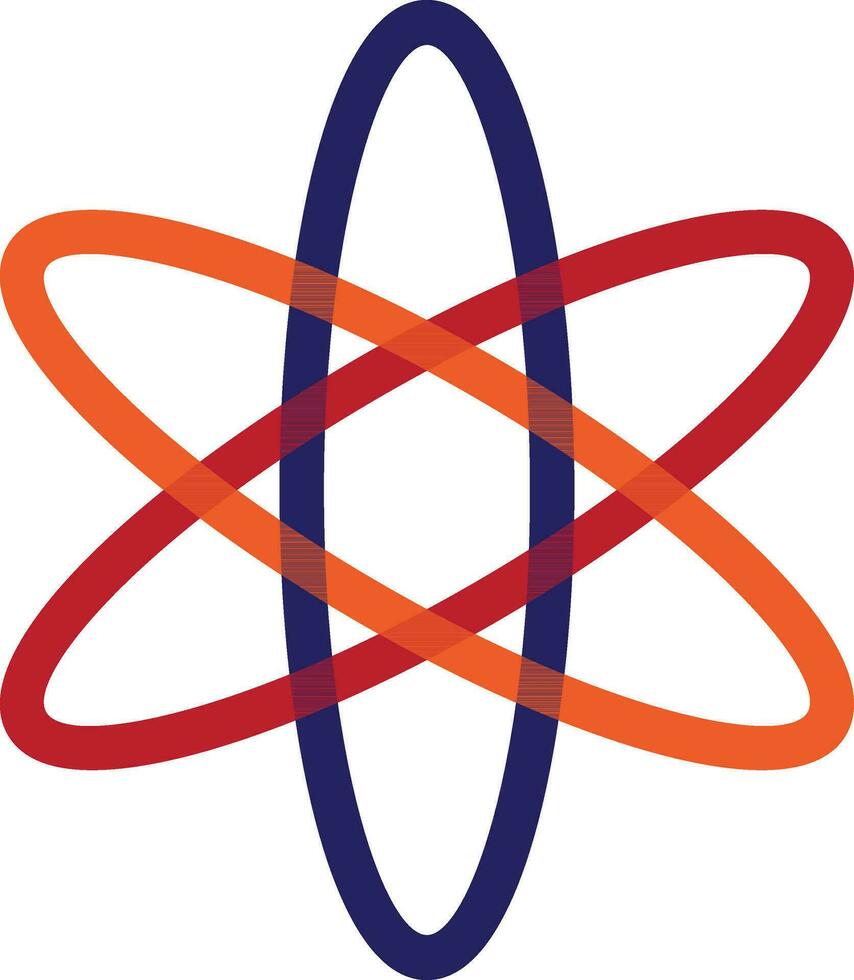 Blue and orange atomic structure. vector