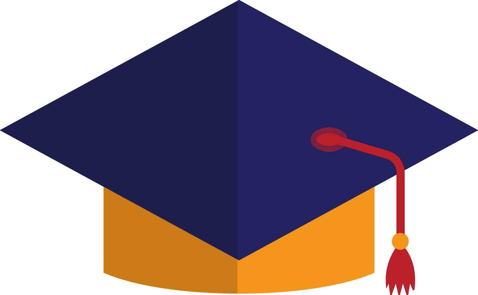 Motarboard in blue and orange color. vector