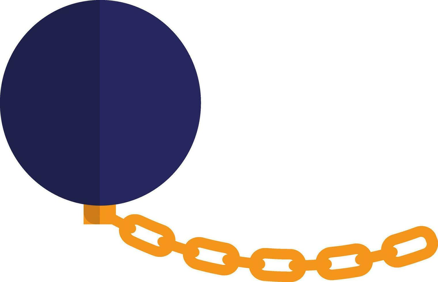 Blue ball with orange chain. vector