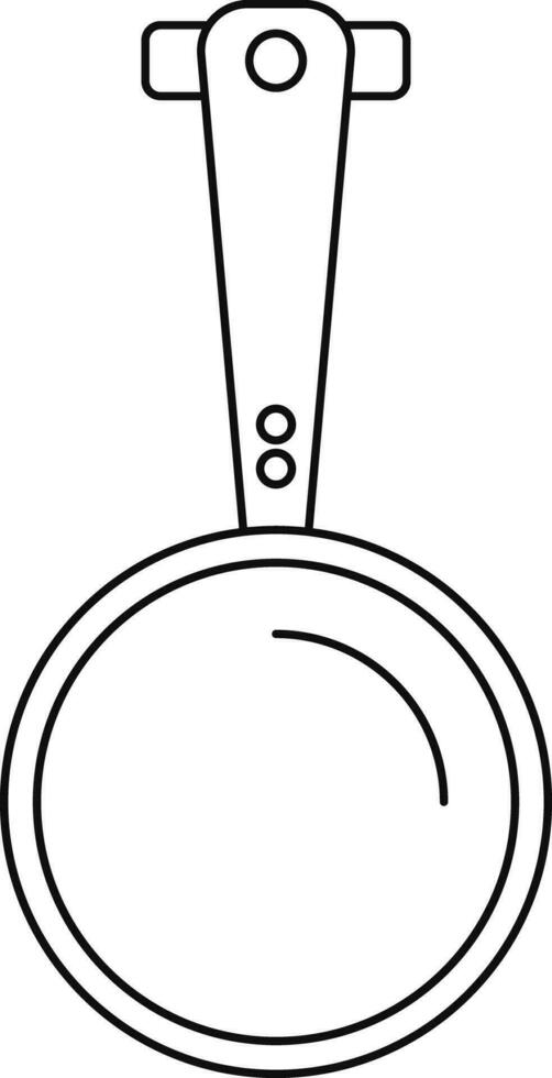 Hanging pan made by black line art illustration. vector