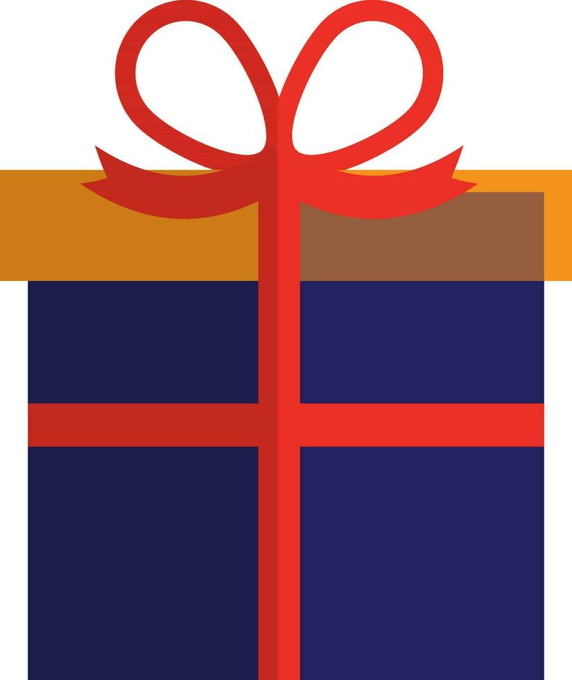 Gift box decorated bow ribbon. vector