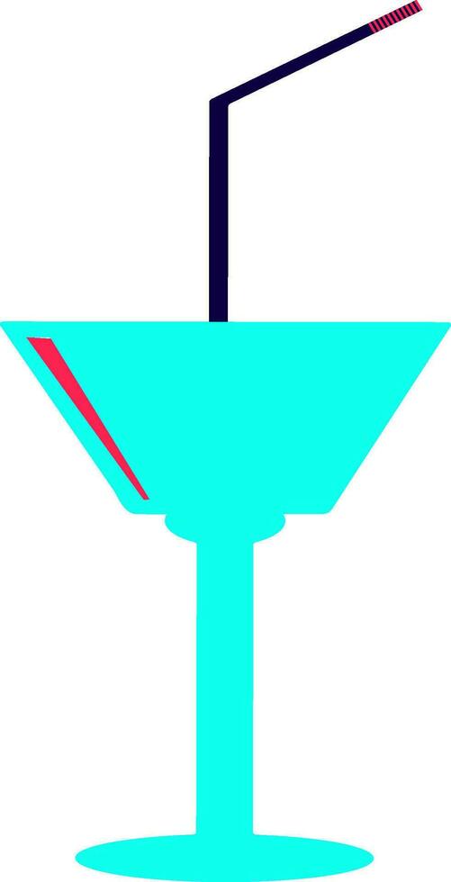 Cocktail glass icon with pipe for luxury concept. vector