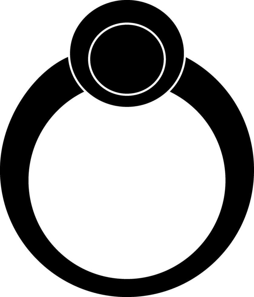 Illustration of ring icon in black for luxury concept. vector