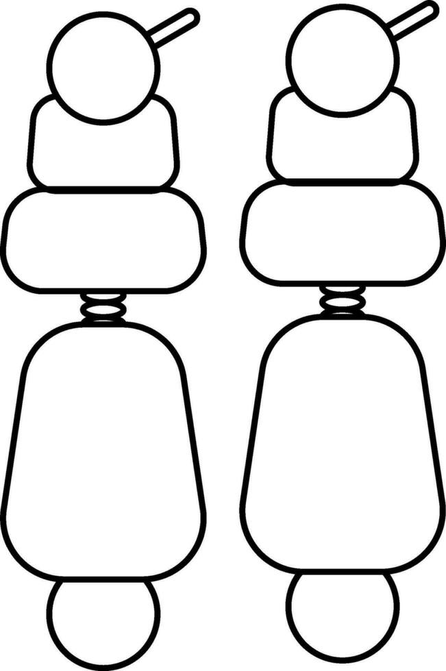 Pair of earring icon in stroke for luxury concept. vector