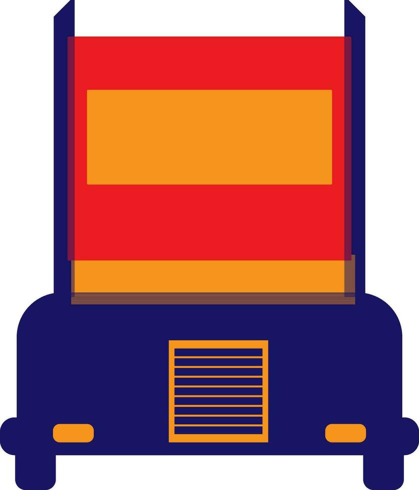 Blue, red and orange truck in flat style. vector