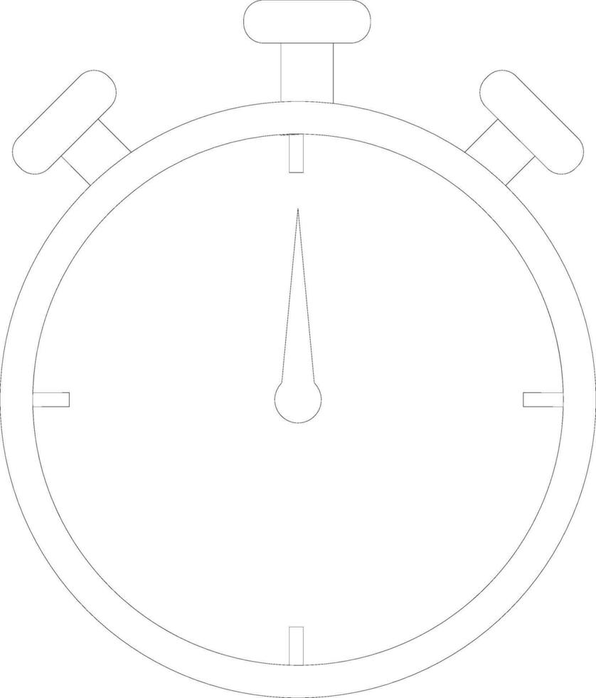 Chronometer in black line art illustration. vector