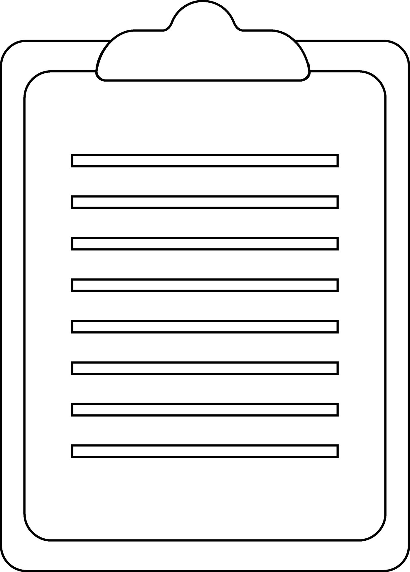 Flat style blank line art clipboard. 24828977 Vector Art at Vecteezy