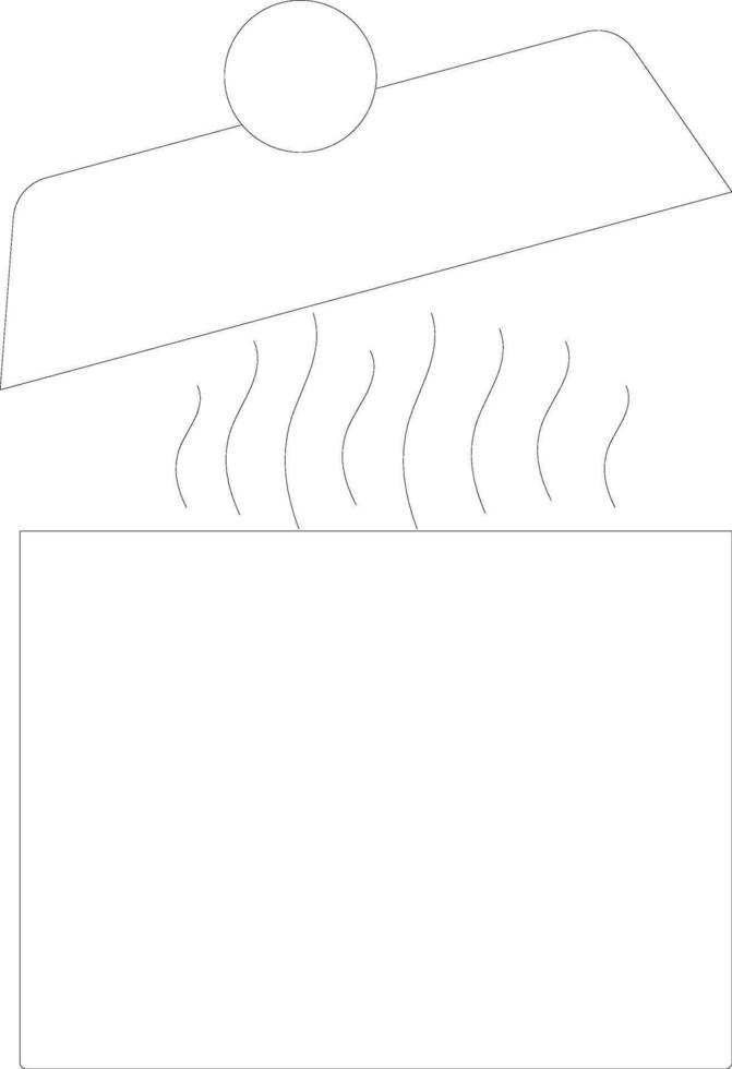 Open black line art casserole pan. vector
