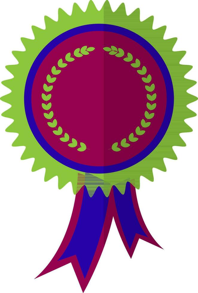 Pink, green and blue badge. vector