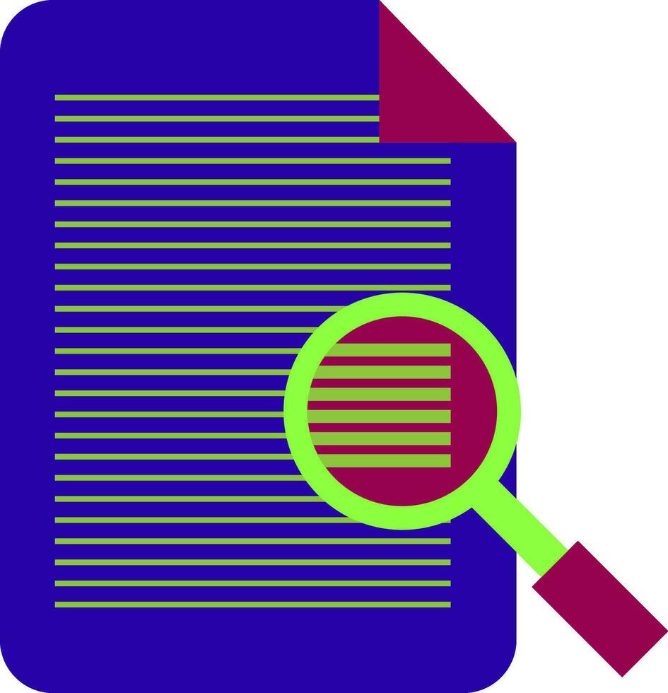 Flat style checklist with magnifying glass. vector