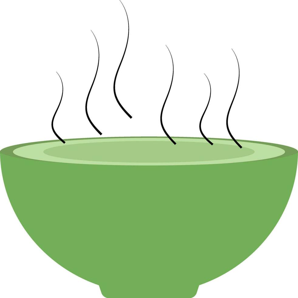 Green hot bowl on white background. vector