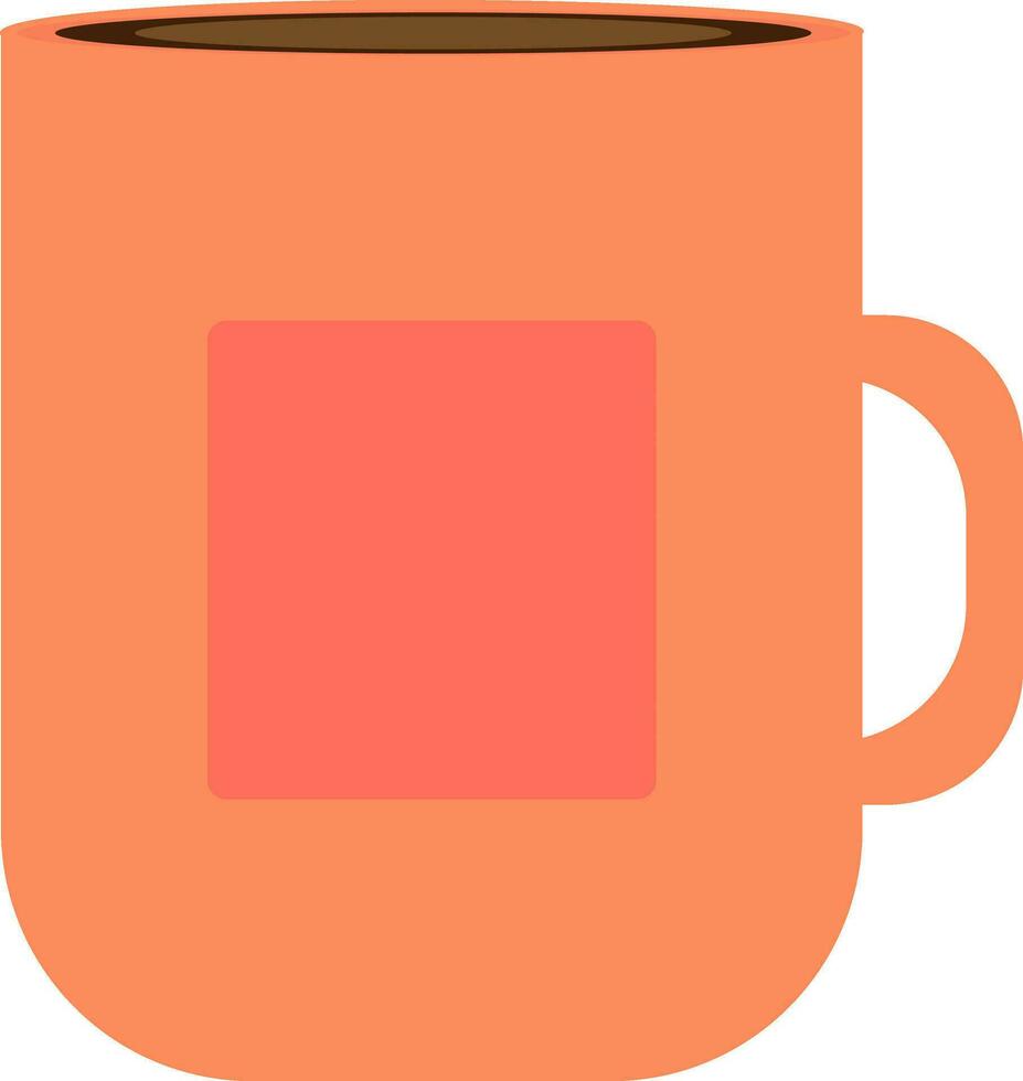 Flat style orange mug on white background. vector