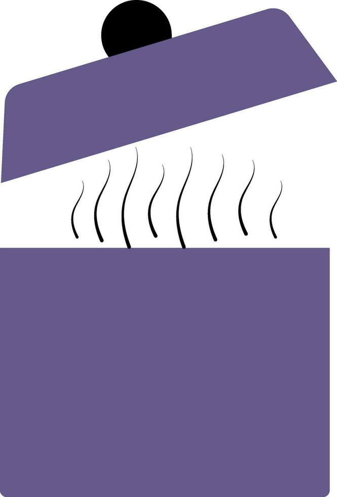 Open purple casserole pan in flat style. vector