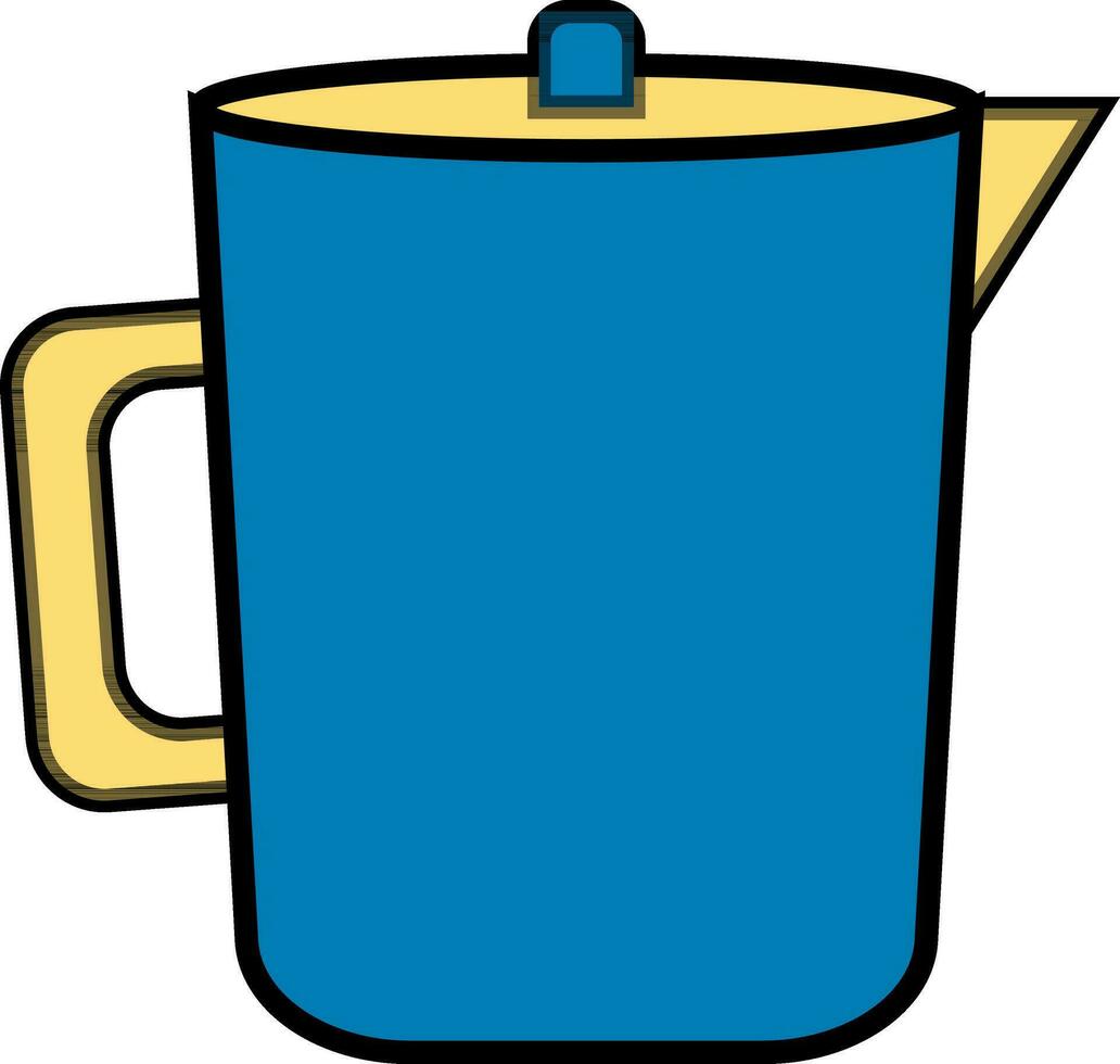 Blue jug on white background. vector