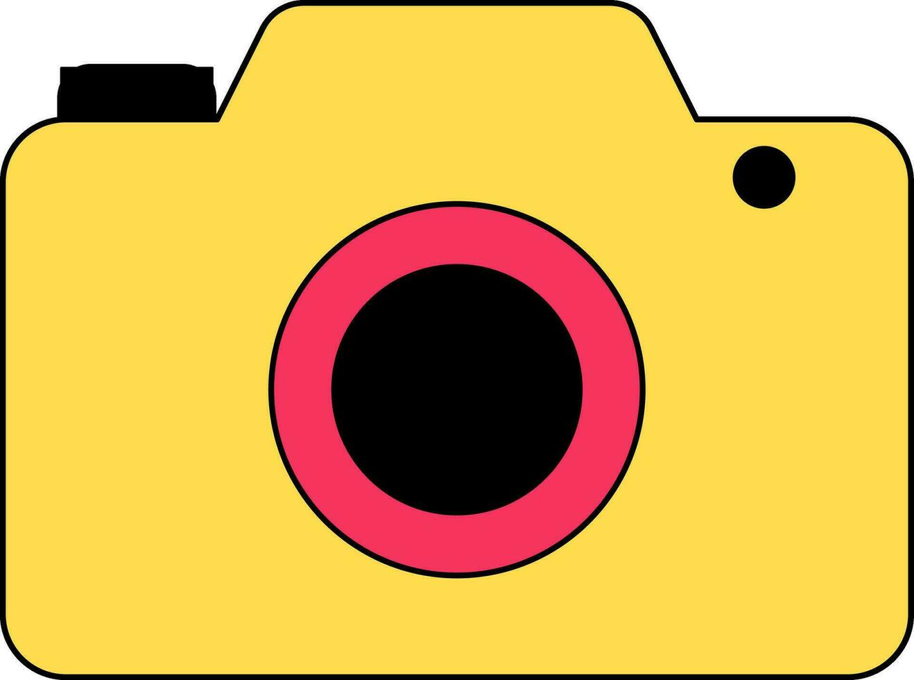 Black and yellow digital camera. vector