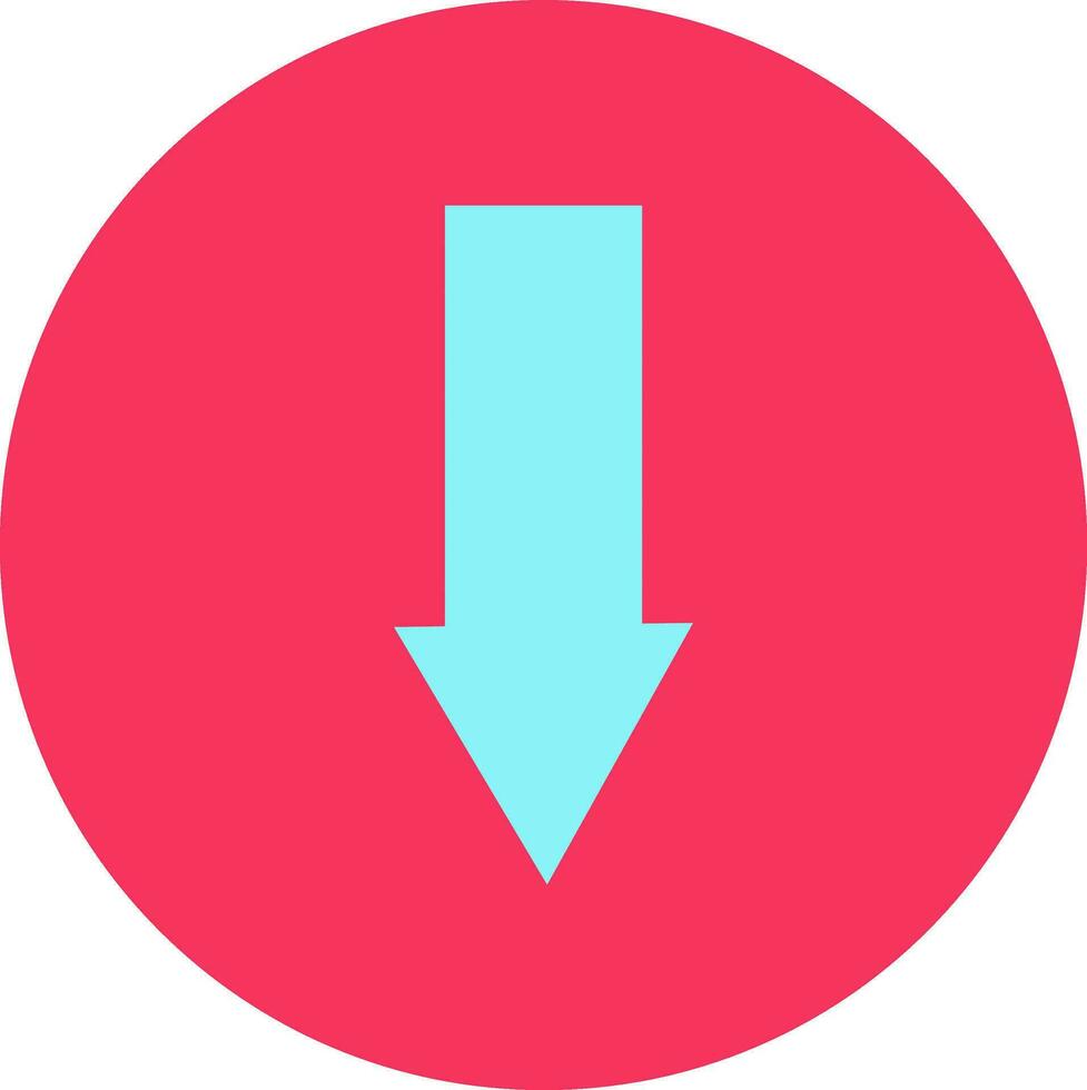 Blue download sign in pink circle. vector