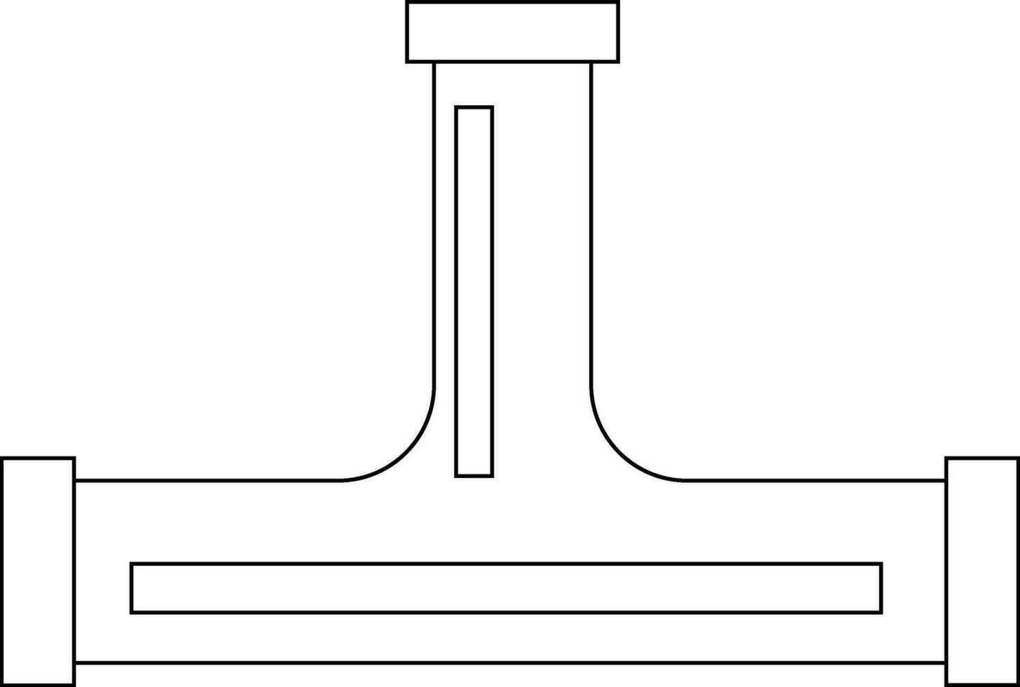 Black line art pipe in flat style. vector