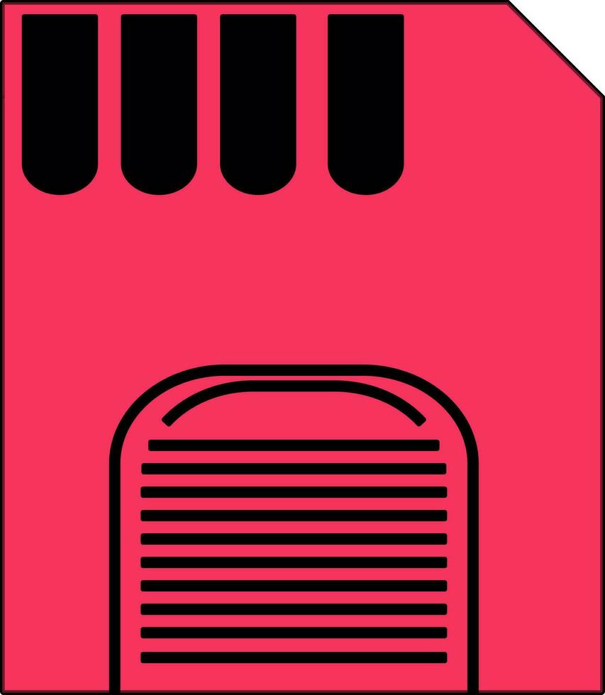 Isolated memory card in black and pink color. vector