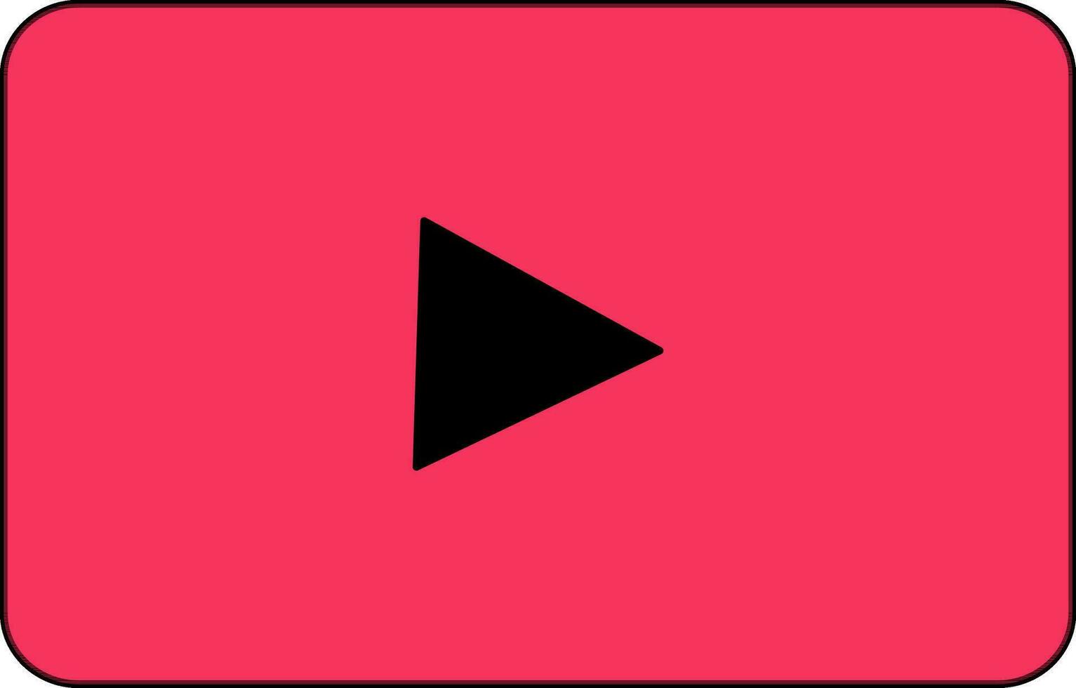 Black and pink youtube icon in flat style. vector