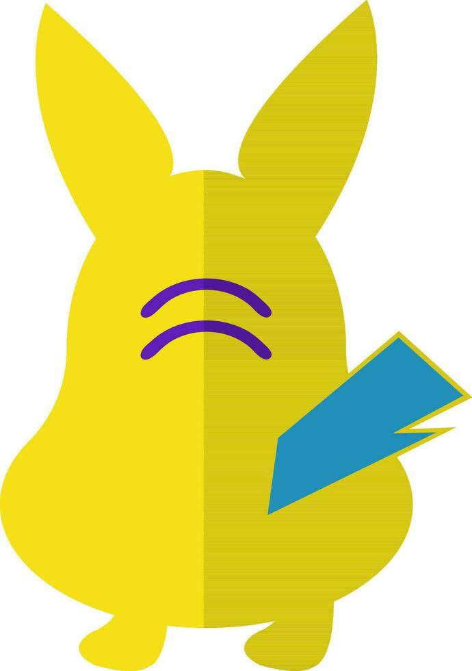 Pikachu with cursor icon. vector