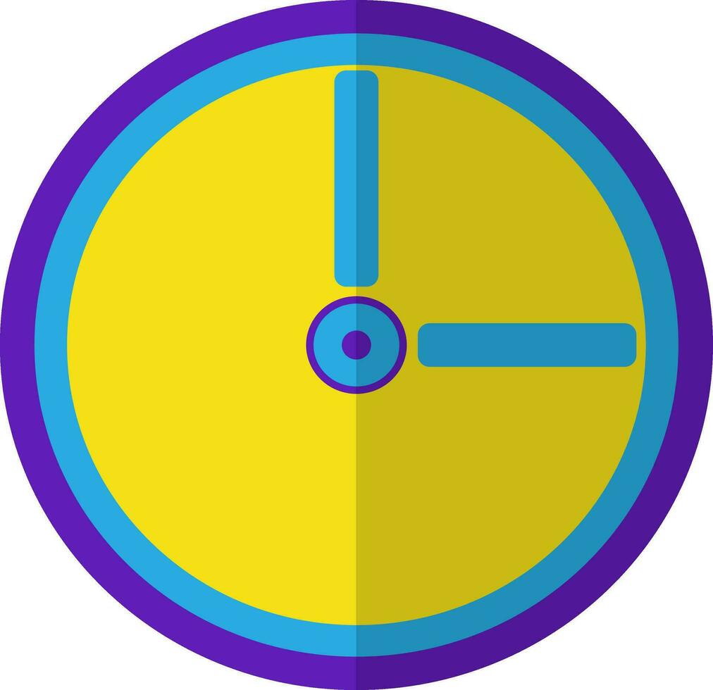 Wall clock in flat style. vector