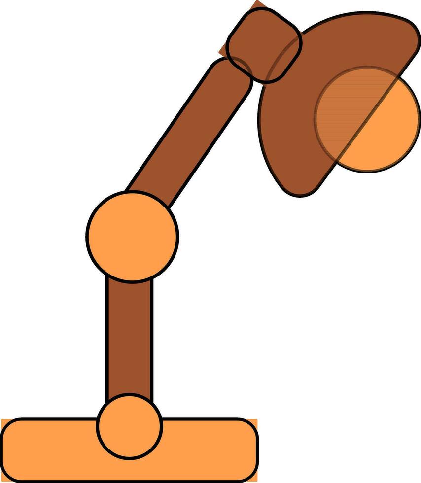 Table lamp icon with lightbulb in illustration. vector