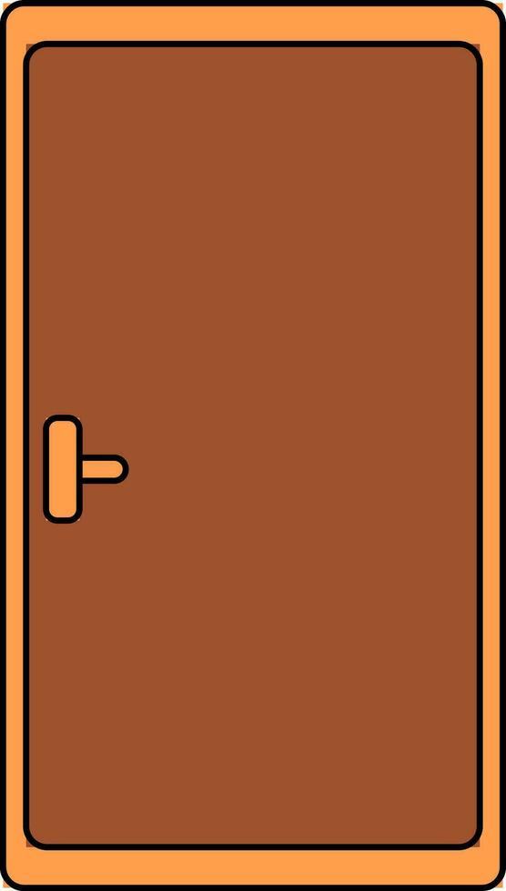 Illustration of door icon in color for furniture concept. vector