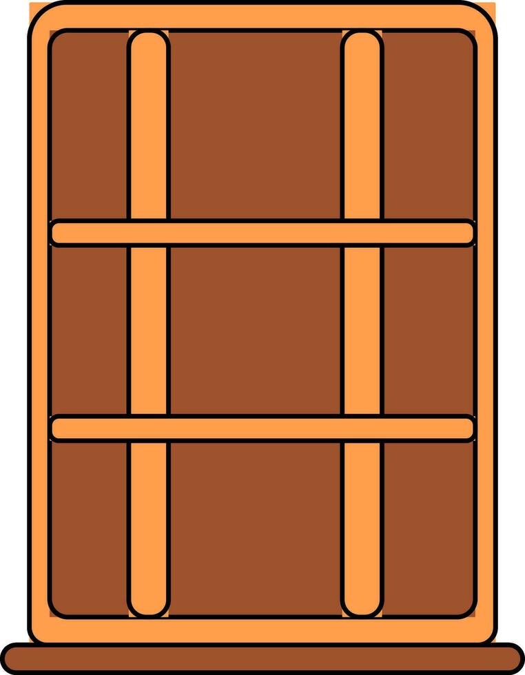 Window icon made with wood for furniture concept. vector