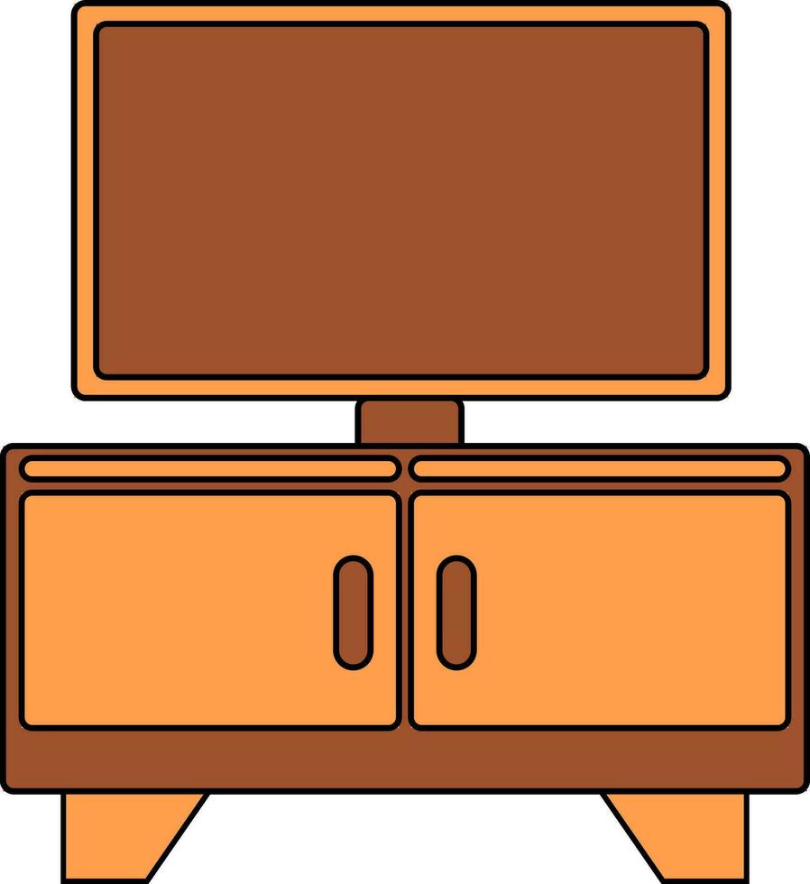 TV table icon in color for furniture concept. vector