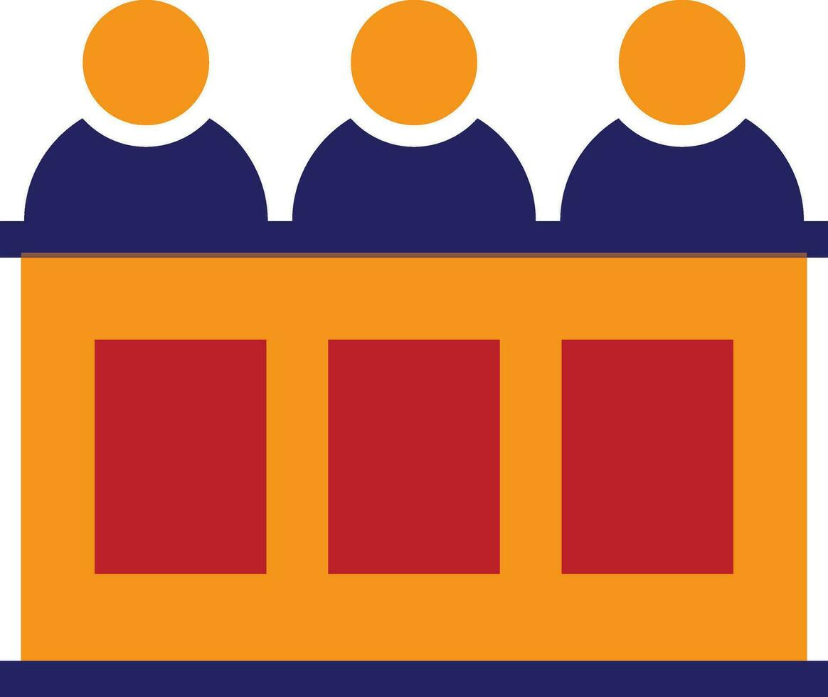 Jury in blue and orange color. vector