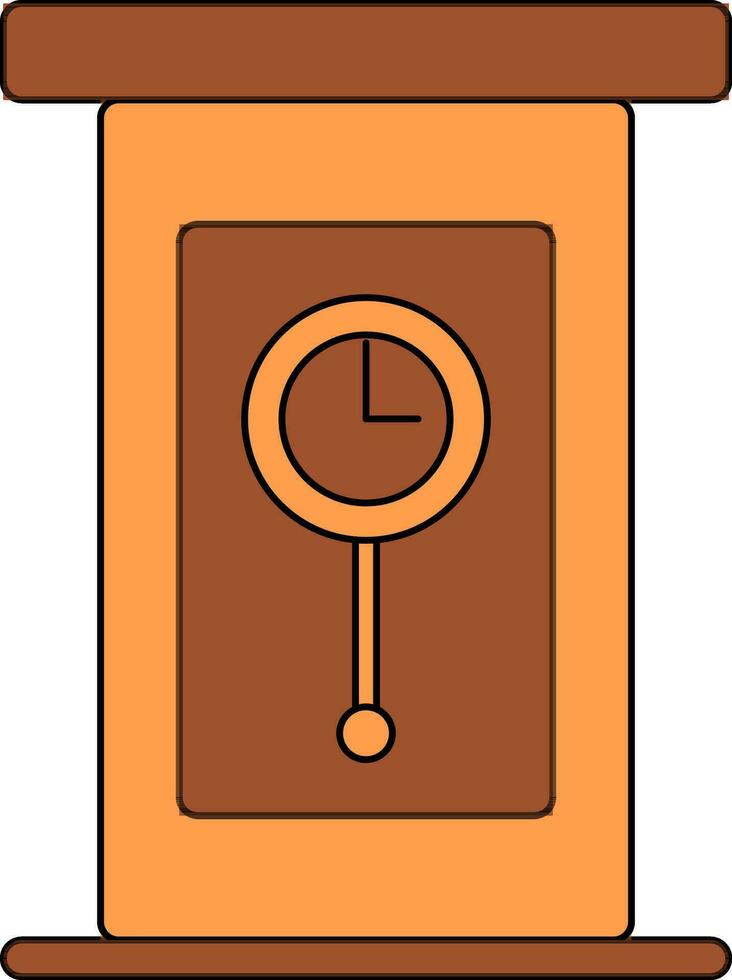 Illustration of wooden frame of clock for furniture concept. vector