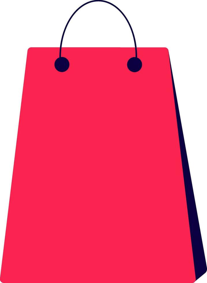 Carry bag icon in red color for shopping concept. vector