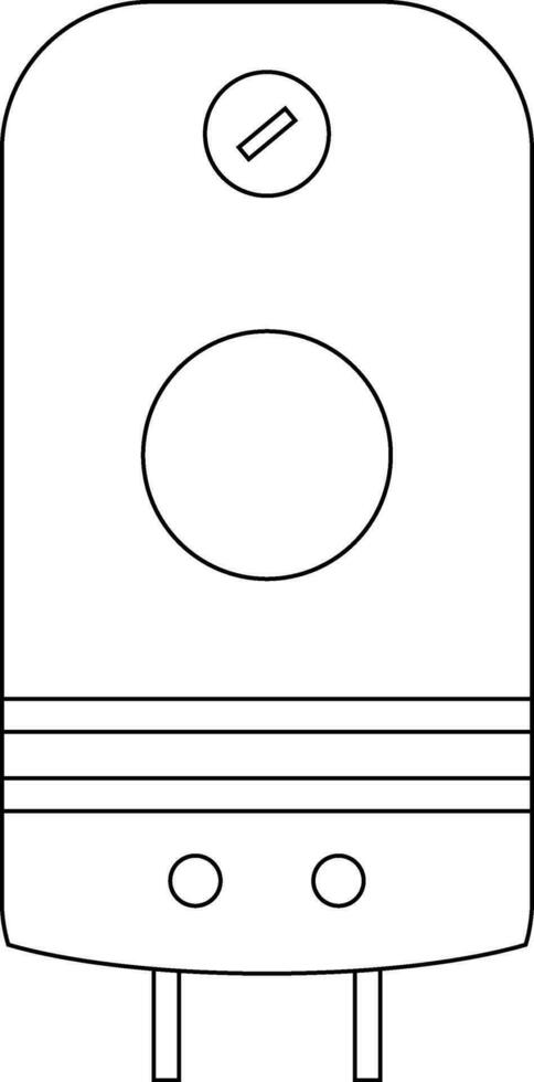 Geyser in black line art illustration. vector