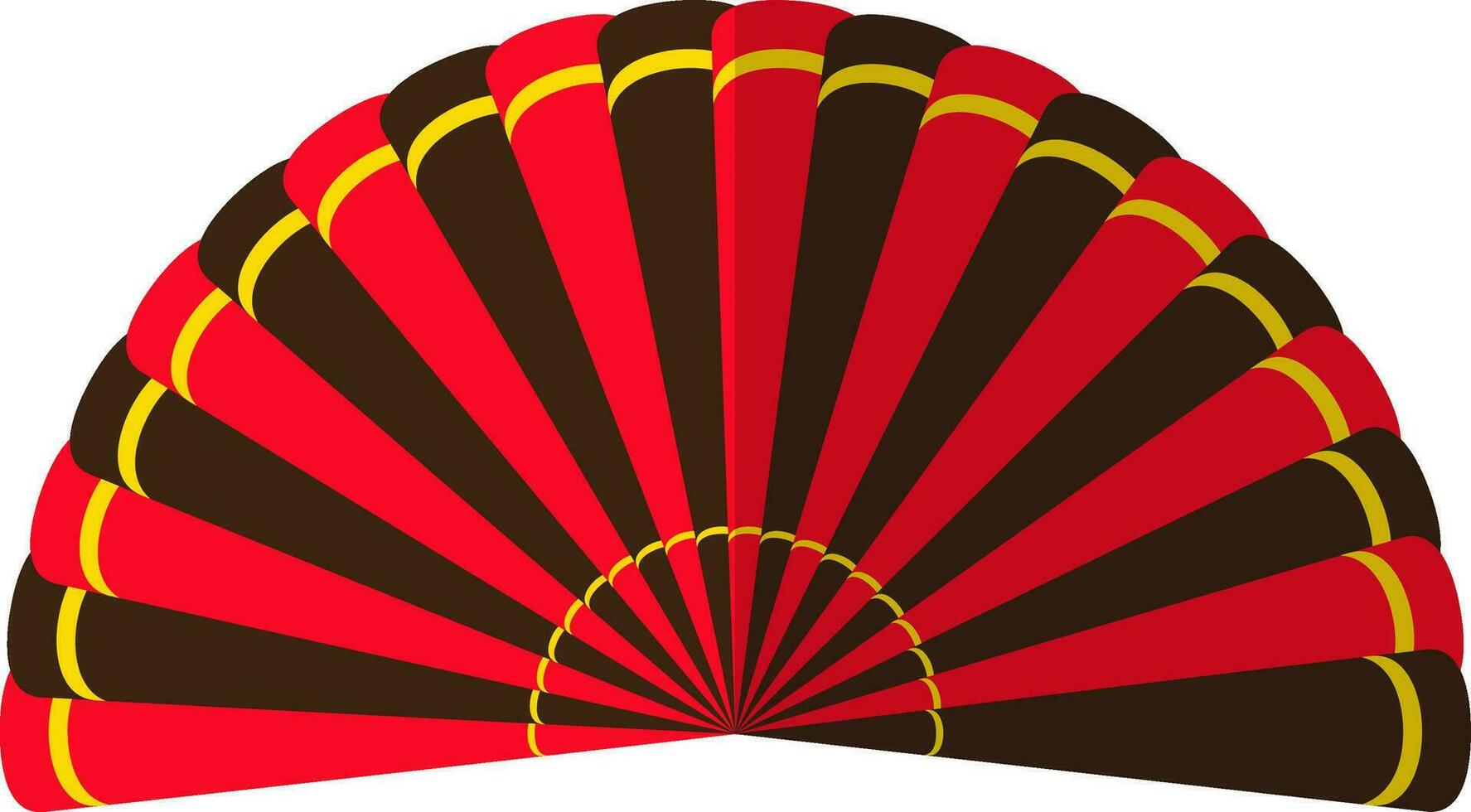 Colorful fan icon with half shadow for chinese new year concept. vector