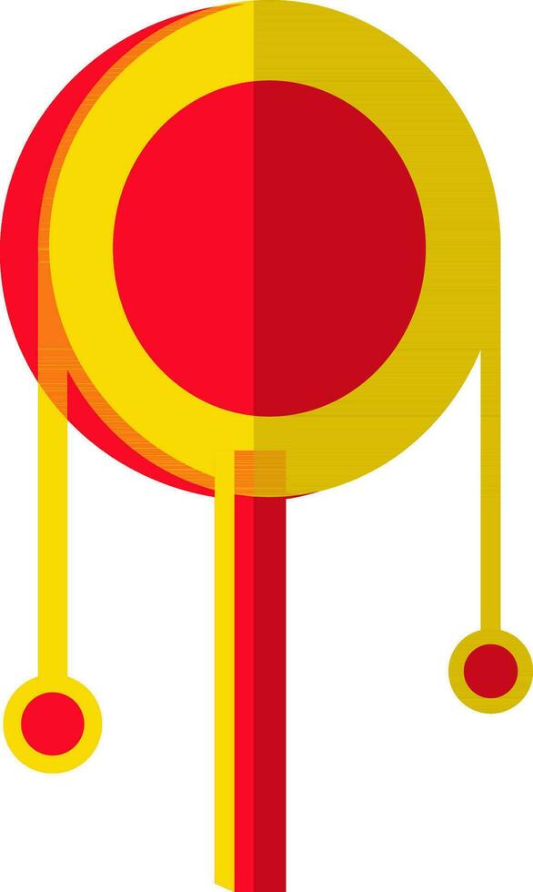 Color with half shadow of adornmen icon for new year concept. vector
