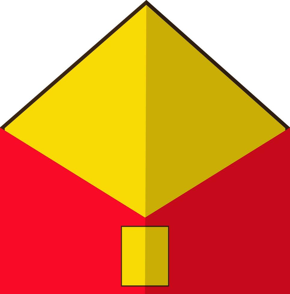 Envelope icon in red and yellow color with half shadow. vector