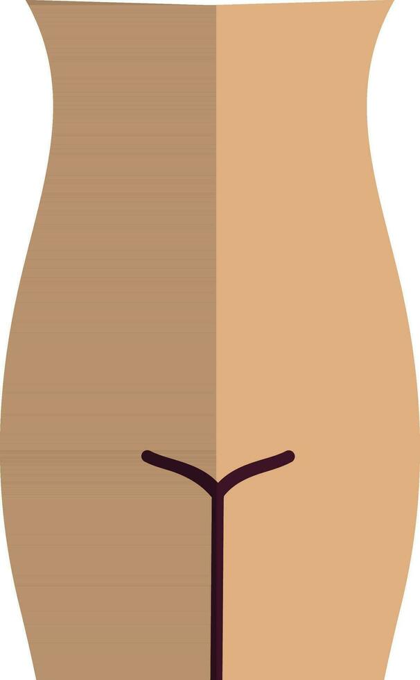 Half shadow style of hips and waist of female. vector