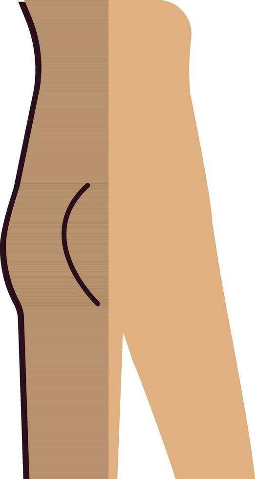 Illustration of human back icon in half shadow style. vector