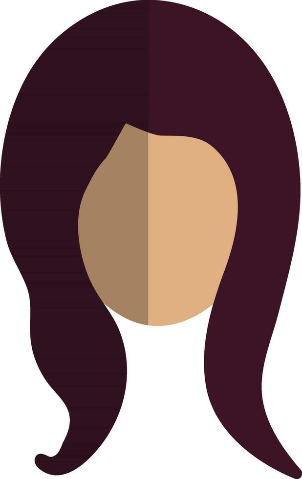 Female face with long hair for body part. vector
